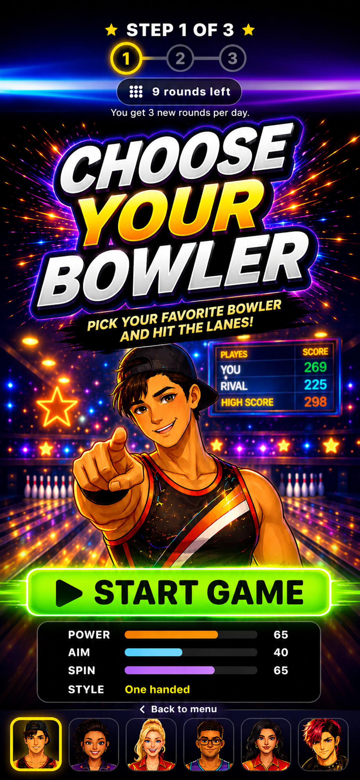 Choose your bowler screenshot